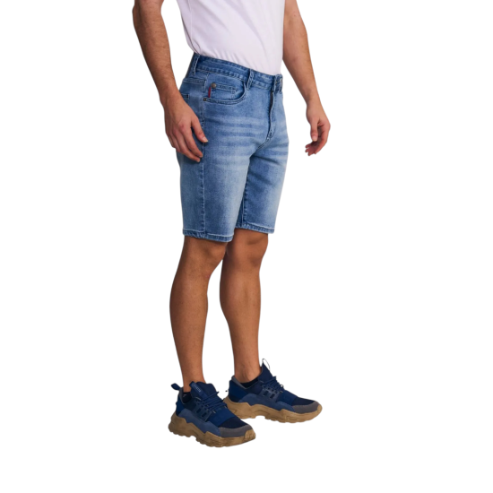 Short Hombre Denim Bob Tiro Alto Azul Claro Ellus - Imagen 2