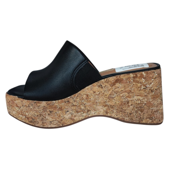 Sandalia Plataforma Mujer Pelica Negro Corcho Vizzano - Imagen 2