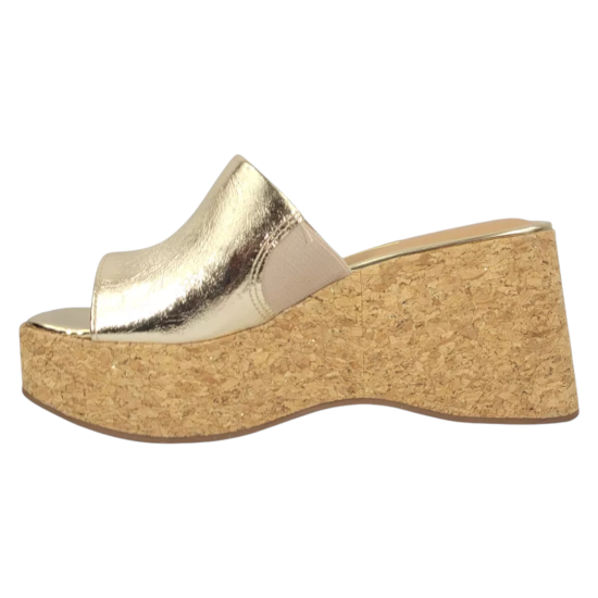 Sandalia Plataforma Mujer Milano Dorado Corcho Vizzano - Imagen 4