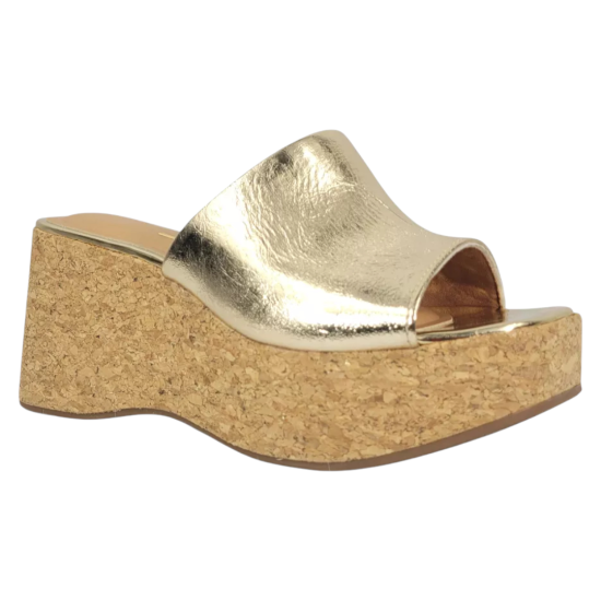 Sandalia Plataforma Mujer Milano Dorado Corcho Vizzano - Imagen 5