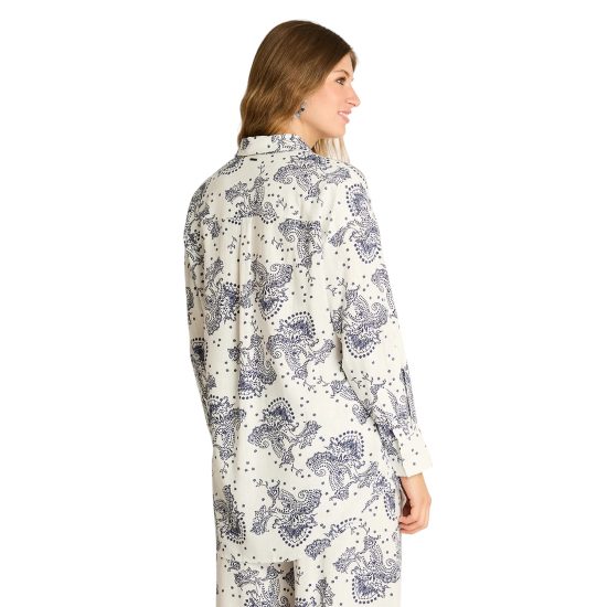 Blusa Blanco Estampado Mediterráneo Ldp - Imagen 2
