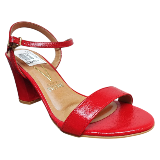 Sandalia Mujer Verniz Nancy Rojo Rubi Vizzano - Imagen 2