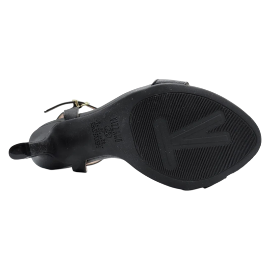 Sandalia Mujer Taco Alto Negro Pulsera Elegante Vizzano - Imagen 4