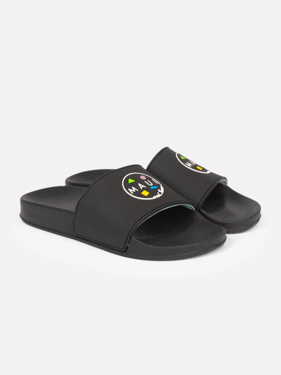 Sandalia Niño Slide Negro Logo Maui - Imagen 2