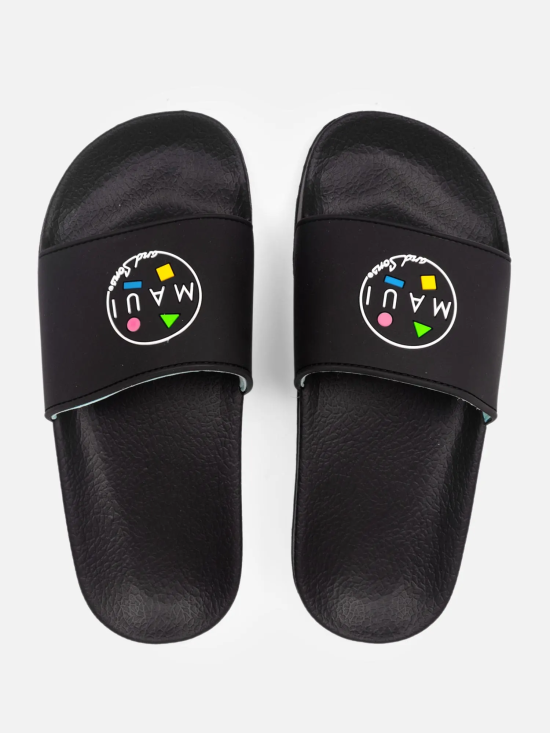 Sandalia Niño Slide Negro Logo Maui - Imagen 3