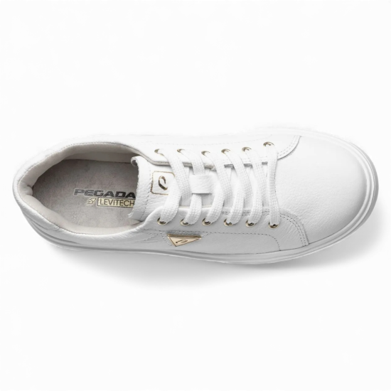 Zapatilla Mujer Cuero Blanco Plataforma Pegada - Imagen 6