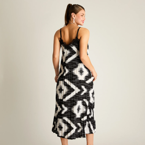 Vestido Midi Plisado Zebra Ldp - Imagen 2