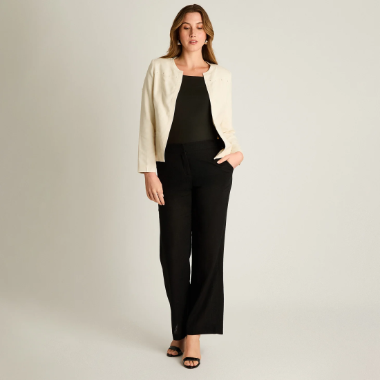Blazer Mujer Crudo Estructurado Ldp - Imagen 4