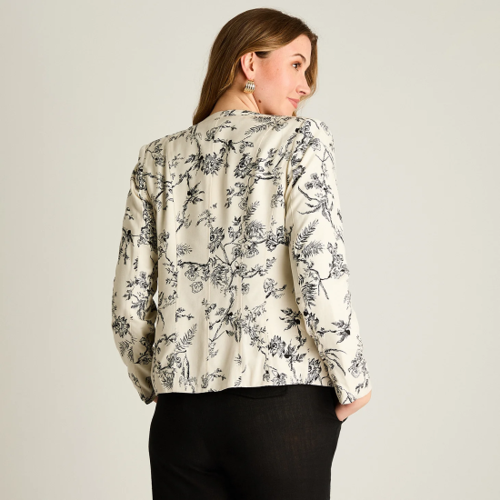 Casaca Mujer Estampada Negra Ldp - Imagen 2