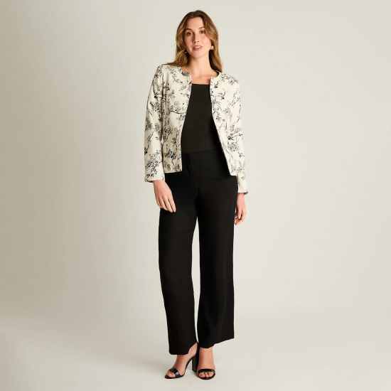 Casaca Mujer Estampada Negra Ldp - Imagen 4