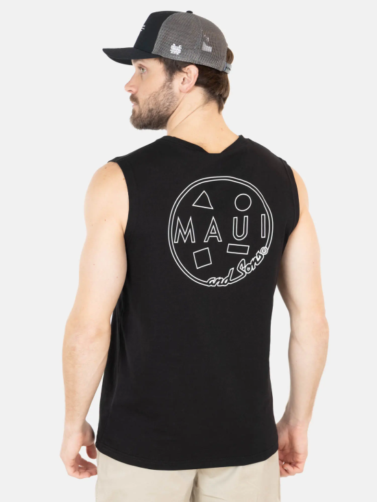 Polera Hombre Sin Mangas Mauka Negro Maui - Imagen 2