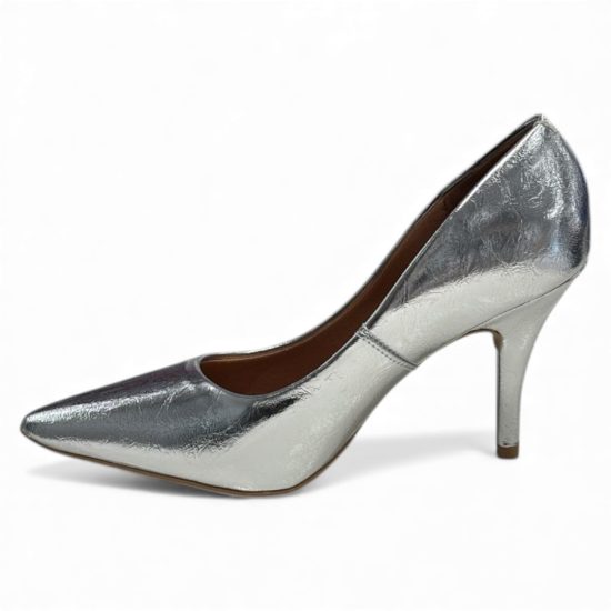 Zapato Taco Metalizado Plata Mujer Vizzano - Imagen 2