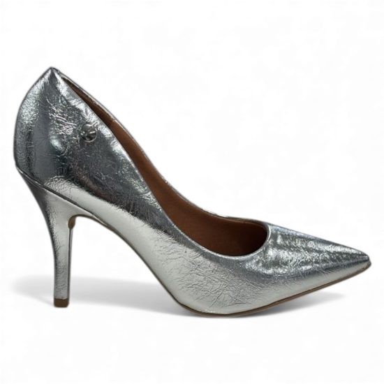 Zapato Taco Metalizado Plata Mujer Vizzano - Imagen 3