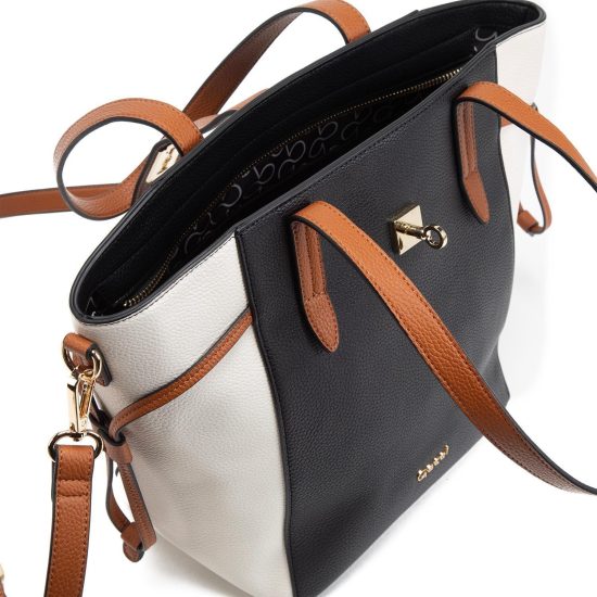 Cartera Dos Asas Mediana CAR3349 Negro Gacel - Imagen 4