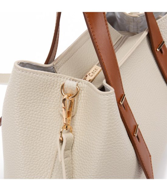 Cartera Dos Asas Mediana CAR3350 Blanco Gacel - Imagen 4