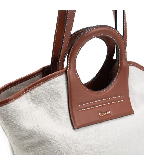 Cartera Dos Asas Grande CAR3316 Off White Gacel - Imagen 3