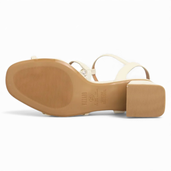 Sandalia Mujer Taco Cuadrado Pelica Blanco Off Vizzano - Imagen 4
