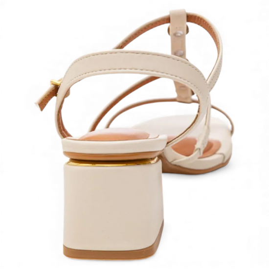 Sandalia Mujer Taco Cuadrado Pelica Blanco Off Vizzano - Imagen 5