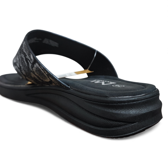 Sandalia Mujer Plataforma Negra Estilo Pitón New Walk - Imagen 4