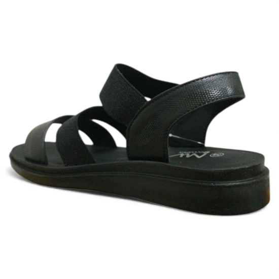 Sandalia Mujer Plataforma Negra Elástica New Walk - Imagen 5