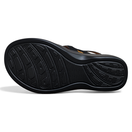 Sandalia Mujer Ecoflex Confort Negra Ajustable New Walk - Imagen 3