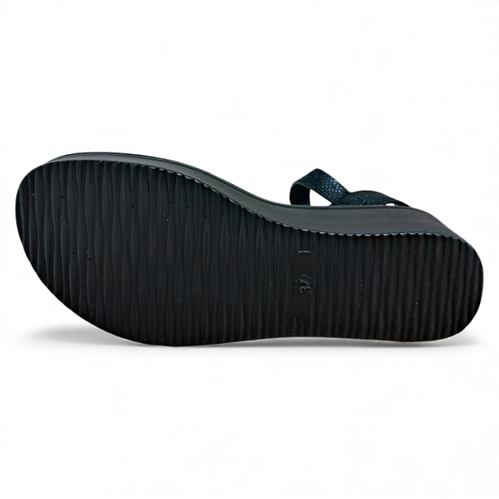 Sandalia Mujer Plataforma Negra Hebilla New Walk - Imagen 5