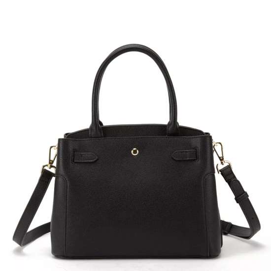 Cartera Dos Asas Pequeña Graneado Negro Gacel - Imagen 5