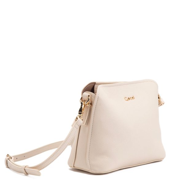 Cartera Bandolera Grande Blanco Graneado Gacel - Imagen 3