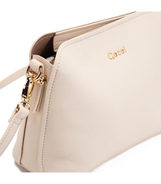 Cartera Bandolera Grande Blanco Graneado Gacel - Imagen 5