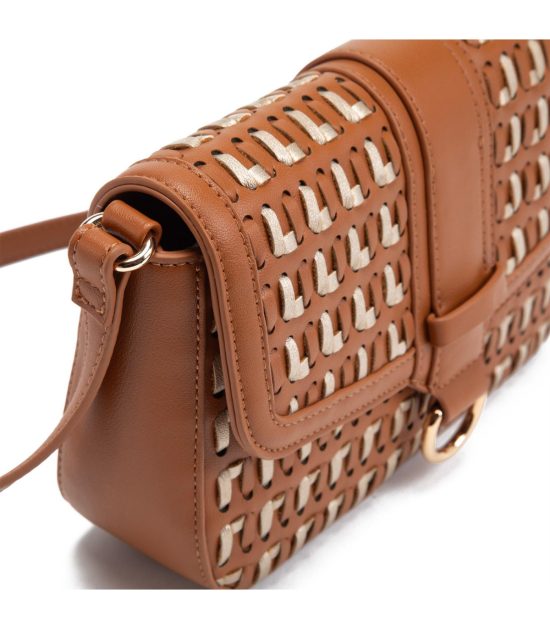 Cartera Bandolera Pequeña Café Rafia Gacel - Imagen 4