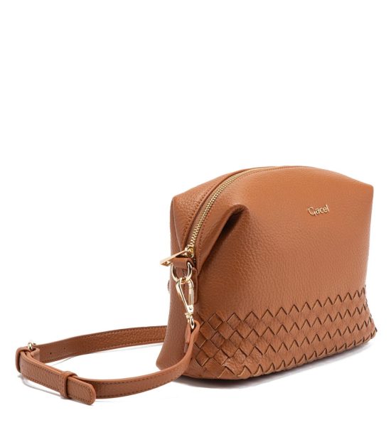 Cartera Bandolera Grande Café Trenzado Gacel - Imagen 2