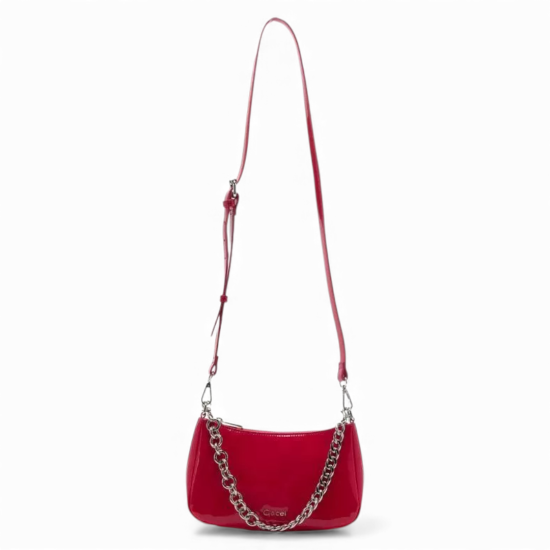 Cartera Bandolera Pequeña Frambuesa Charol Gacel - Imagen 2