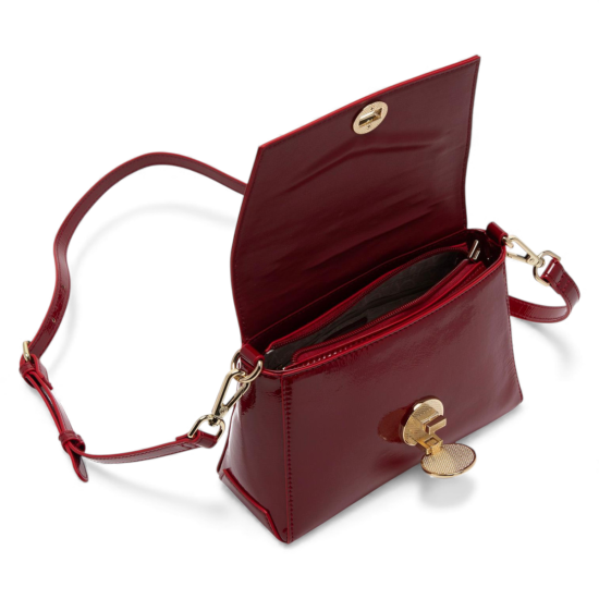 Cartera Bandolera Pequeña Roja Charol Gacel - Imagen 5