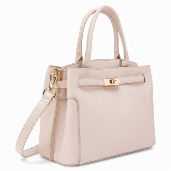 Cartera Mujer Dos Asas Pequeña Off White Gacel - Imagen 2