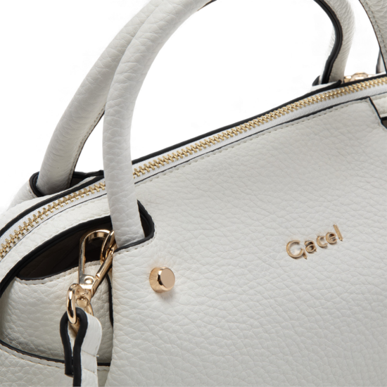 Cartera Mujer Dos Asas Pequeña Blanca Gacel - Imagen 3