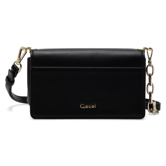 Cartera Mujer Retro con Tapa Pequeña Negra Gacel - Imagen 2