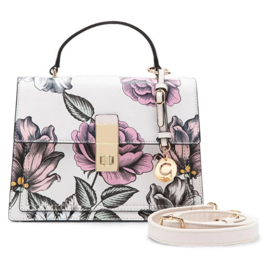 Cartera Mujer Retro con Tapa Grande Estampada Rosada Gacel - Imagen 2