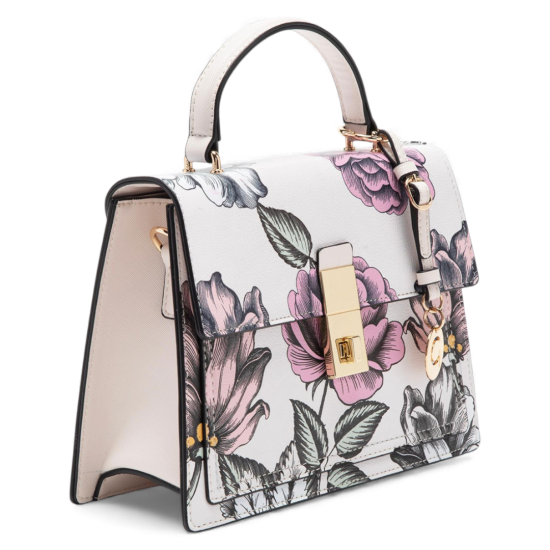 Cartera Mujer Retro con Tapa Grande Estampada Rosada Gacel - Imagen 3