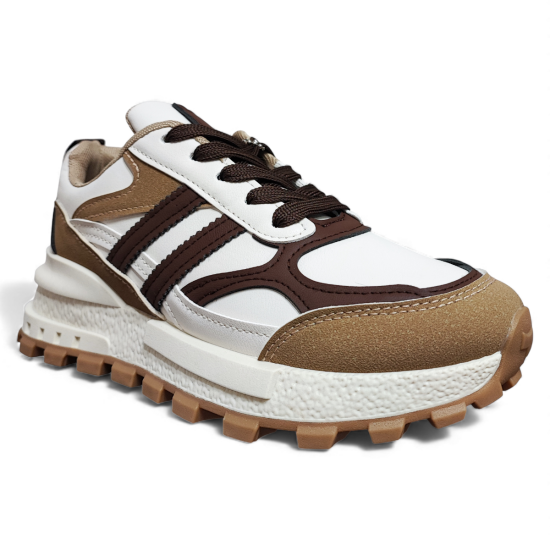 Zapatilla Mujer New Walk Urbana Camila Beige Plataforma Chunky - Imagen 4