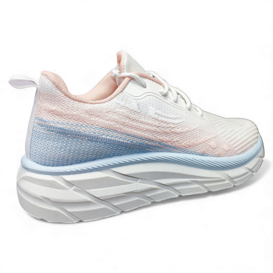Zapatilla Mujer Running White Pink New Walk - Imagen 5