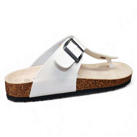 Sandalia Mujer Blanca Hebilla New Walk - Imagen 3