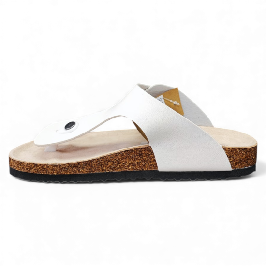 Sandalia Mujer Blanca Hebilla New Walk - Imagen 4