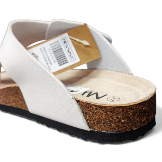 Sandalia Mujer Blanca Hebilla New Walk - Imagen 6