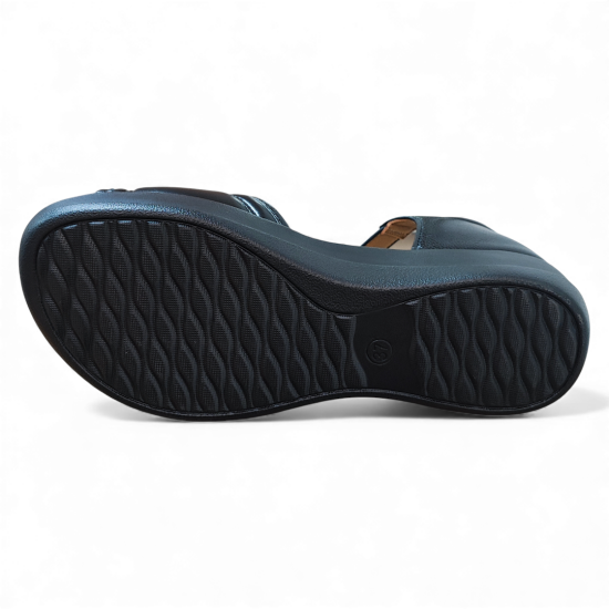 Sandalia Mujer Negra Verona Confort New Walk - Imagen 5