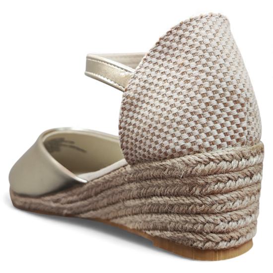 Sandalia Mujer Dorada Amalfi Cuña New Walk - Imagen 5