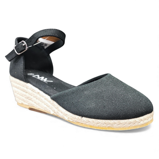 Sandalia Mujer Negra Positano Cuña New Walk - Imagen 2