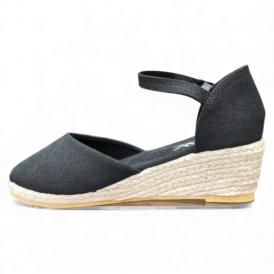 Sandalia Mujer Negra Positano Cuña New Walk - Imagen 3