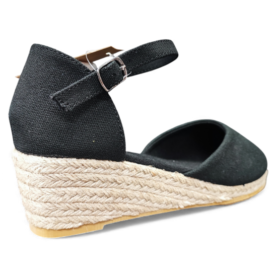 Sandalia Mujer Negra Positano Cuña New Walk - Imagen 4