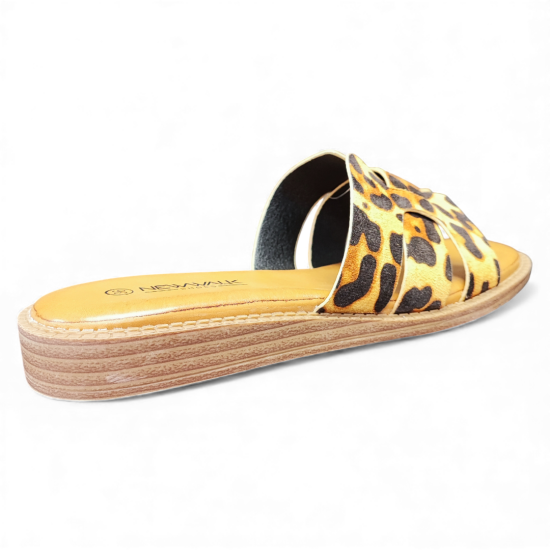 Sandalia Mujer Animal Print Ibiza Flat New Walk - Imagen 3