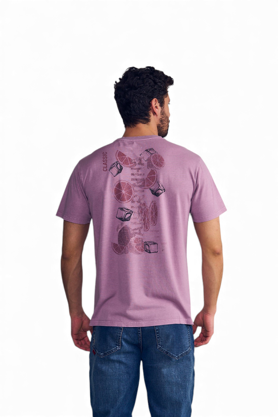 Polera Hombre Manga Corta Morado Garment Dye Caipirinha Ellus - Imagen 3